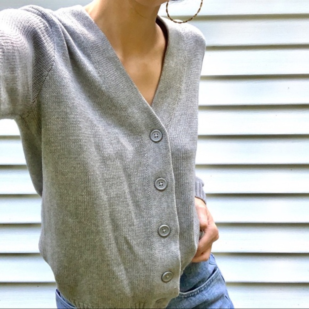 Brandy Melville Grey Button Up Cardigan